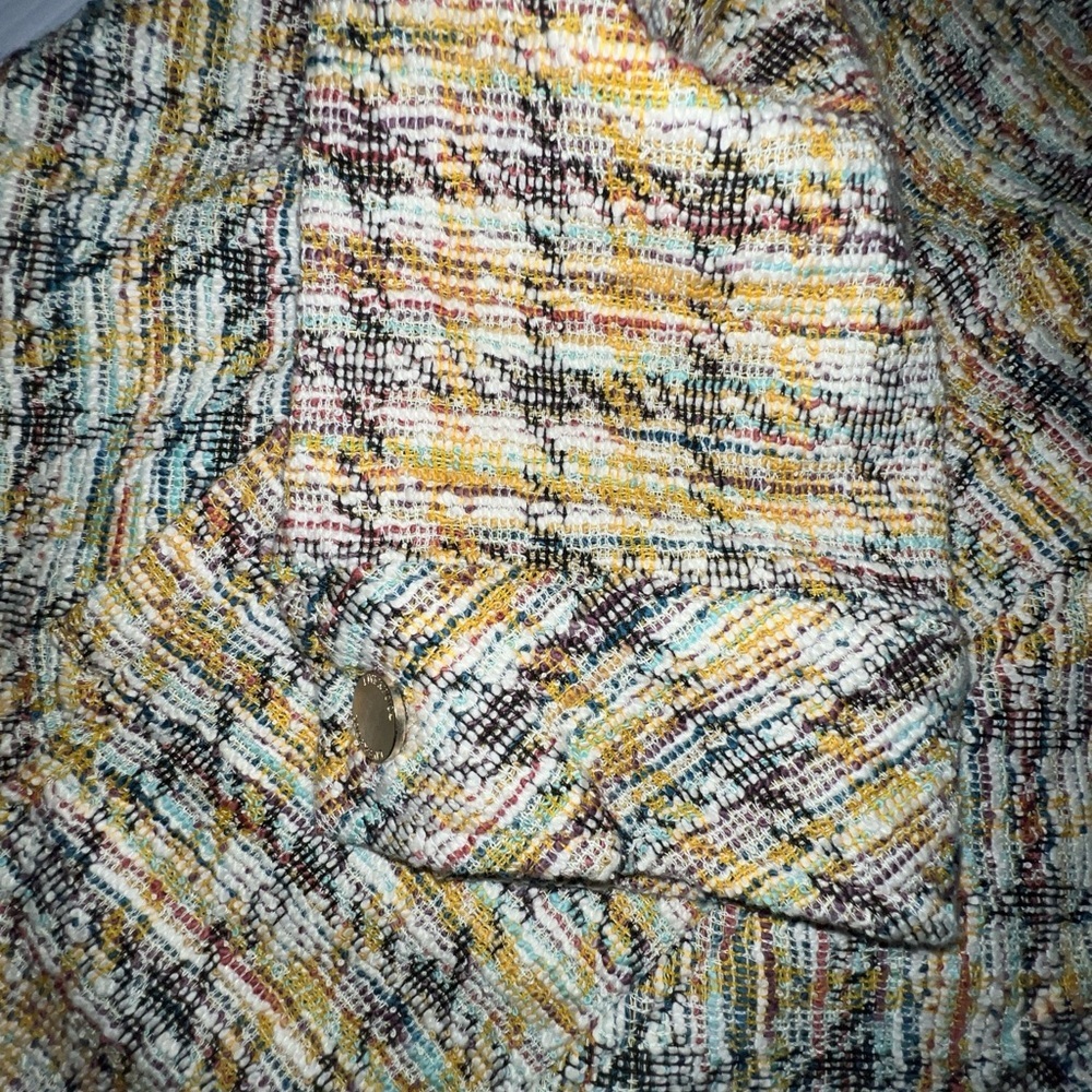 Liverpool los Angeles Collarless Zip Up Jacket Mustard Multi Plaid - Picture 15 of 15